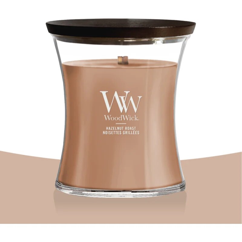Woodwick Hazelnut Roast vonná svíčka s dřevěným knotem 275 g