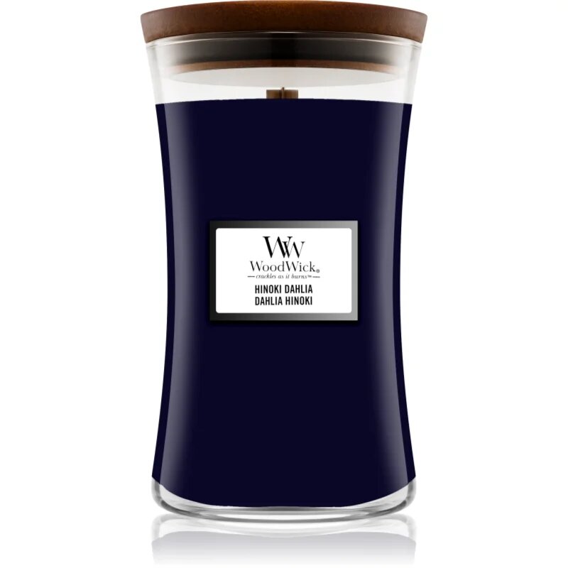 Woodwick Hinoki Dahlia vonná svíčka s dřevěným knotem 610 g