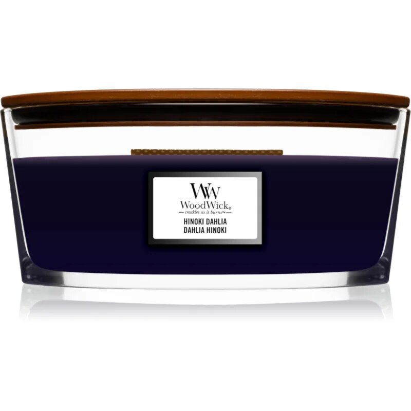Woodwick Hinoki Dahlia vonná svíčka s dřevěným knotem (hearthwick) 4533 g