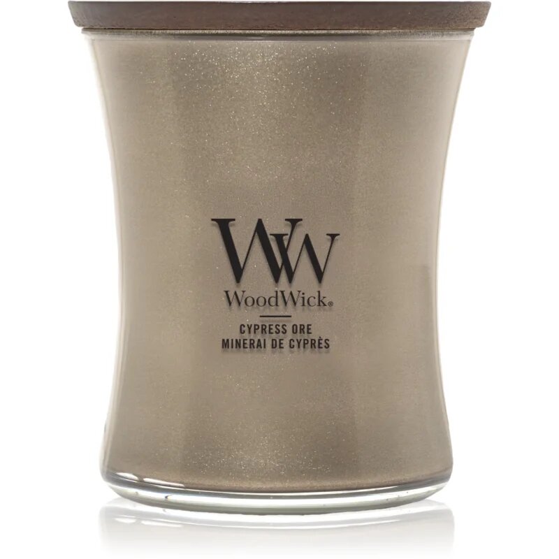 Woodwick Precious Metals Cypress Ore vonná svíčka 275 g