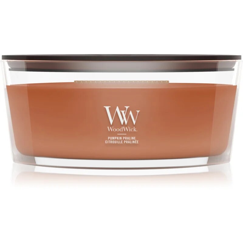Woodwick Pumpkin Praline vonná svíčka s dřevěným knotem 453.6 g