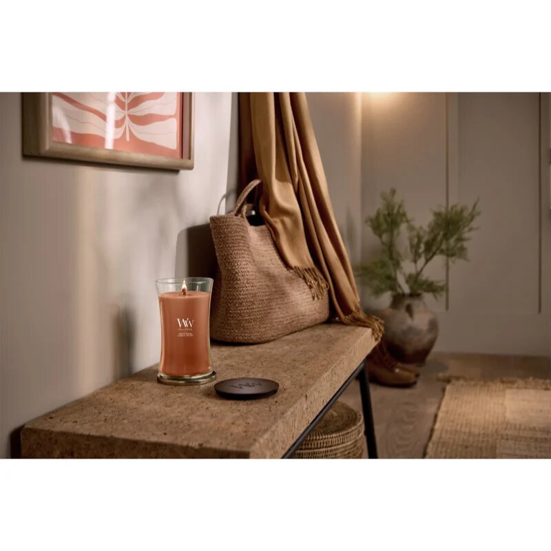 Woodwick Pumpkin Praline vonná svíčka s dřevěným knotem 610 g