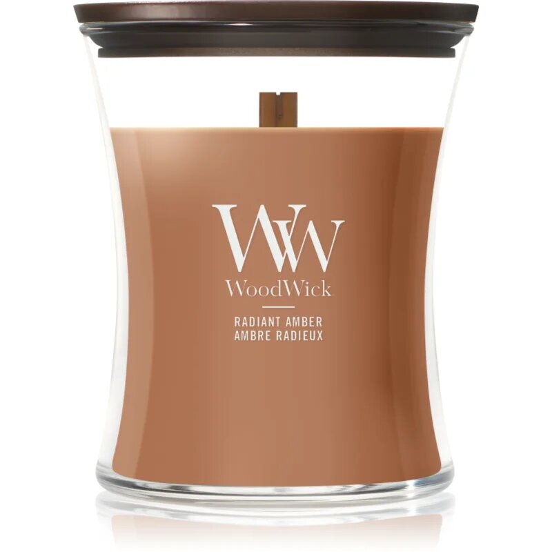Woodwick Radiant Amber vonná svíčka s dřevěným knotem 275 g