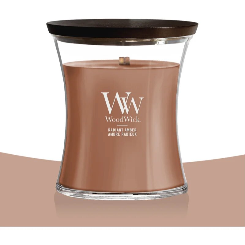 Woodwick Radiant Amber vonná svíčka s dřevěným knotem 275 g