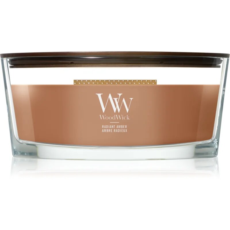Woodwick Radiant Amber vonná svíčka s dřevěným knotem 453.6 g