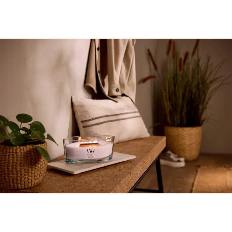 Woodwick Rose Blush vonná svíčka s dřevěným knotem 453.6 g