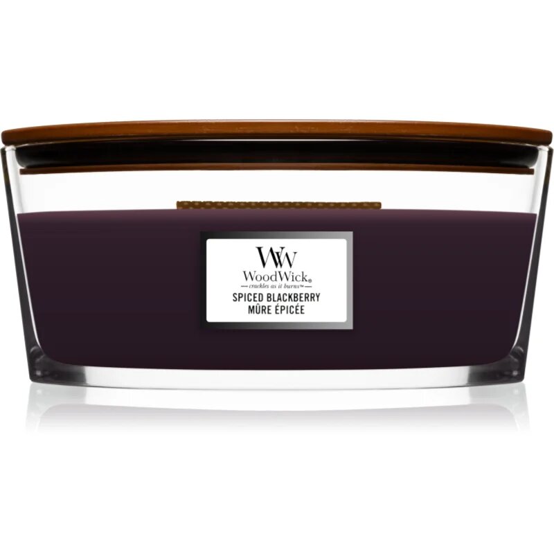 Woodwick Spiced Blackberry vonná svíčka s dřevěným knotem (hearthwick) 453.6 g