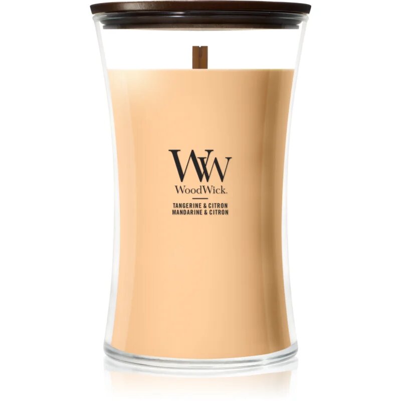Woodwick Tangerine & Citron vonná svíčka s dřevěným knotem 610 g