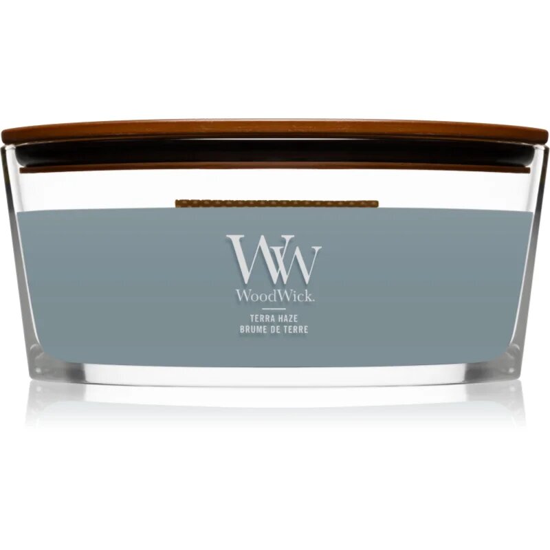 Woodwick Terra Haze vonná svíčka s dřevěným knotem (hearthwick) 453 g