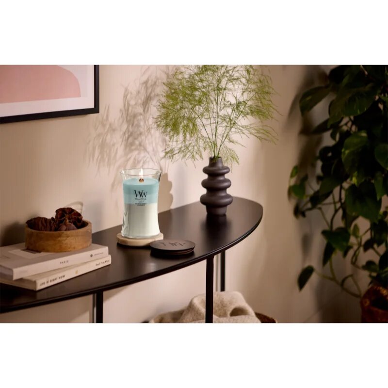 Woodwick Trilogy Driftwood Shores vonná svíčka s dřevěným knotem 610 g