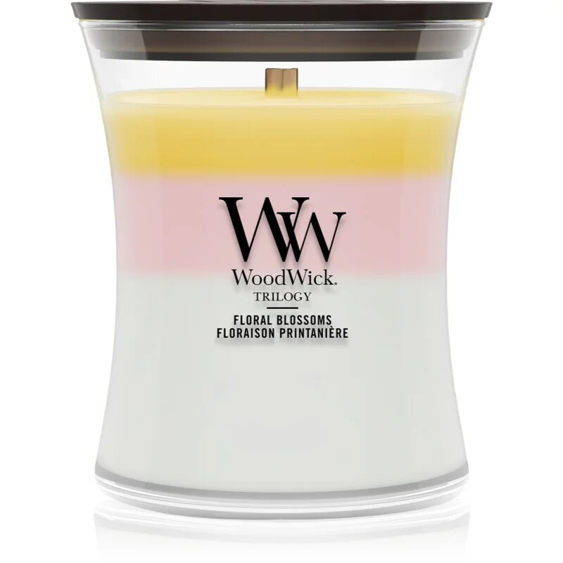 Woodwick Trilogy Floral Blossoms vonná svíčka s dřevěným knotem 275 g