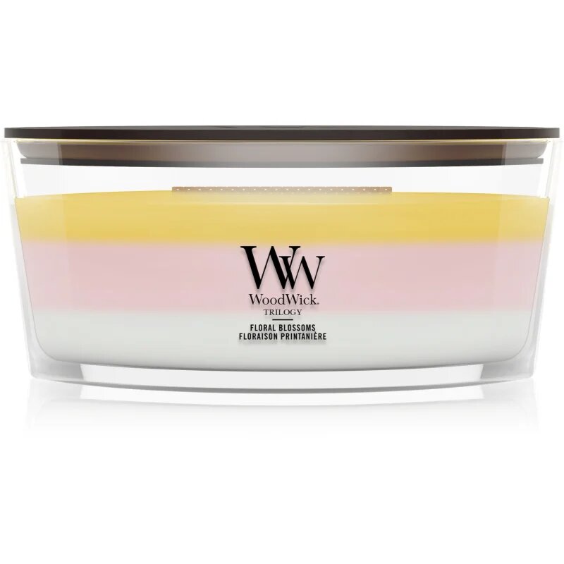 Woodwick Trilogy Floral Blossoms vonná svíčka s dřevěným knotem 453.6 g