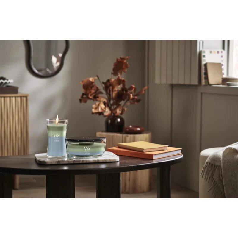 Woodwick Trilogy Verdant Woods vonná svíčka s dřevěným knotem 610 g