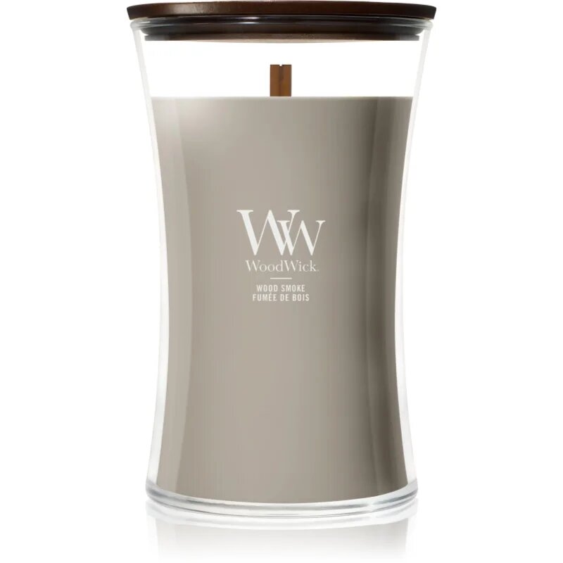 Woodwick Wood Smoke vonná svíčka s dřevěným knotem 610 g