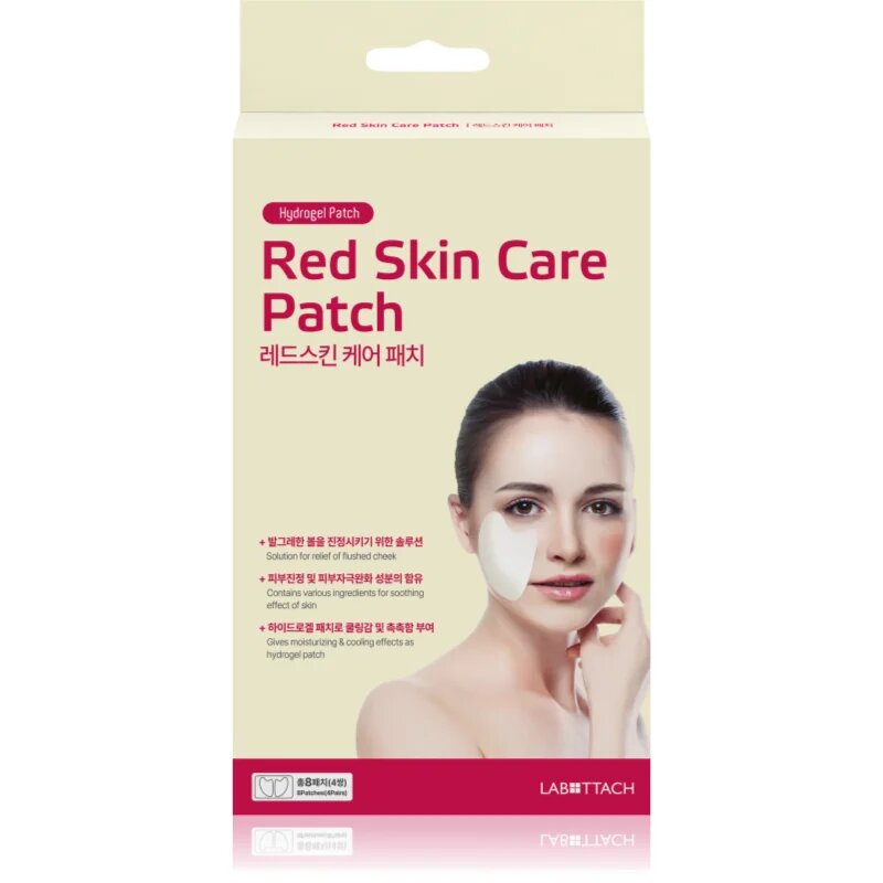 Wooshin Labottach Red Skin Care Patch hydrogelové náplasti pro zarudlou pokožku pro zklidnění pleti 2 pár