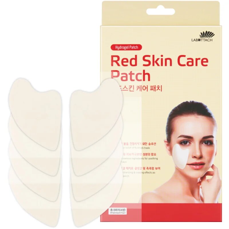 Wooshin Labottach Red Skin Care Patch hydrogelové náplasti pro zarudlou pokožku pro zklidnění pleti 2 pár
