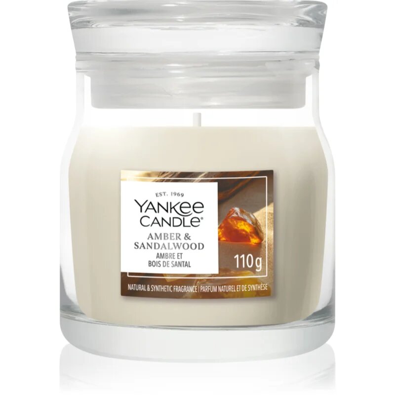 Yankee Candle Amber & Sandalwood vonná svíčka Signature 110 g