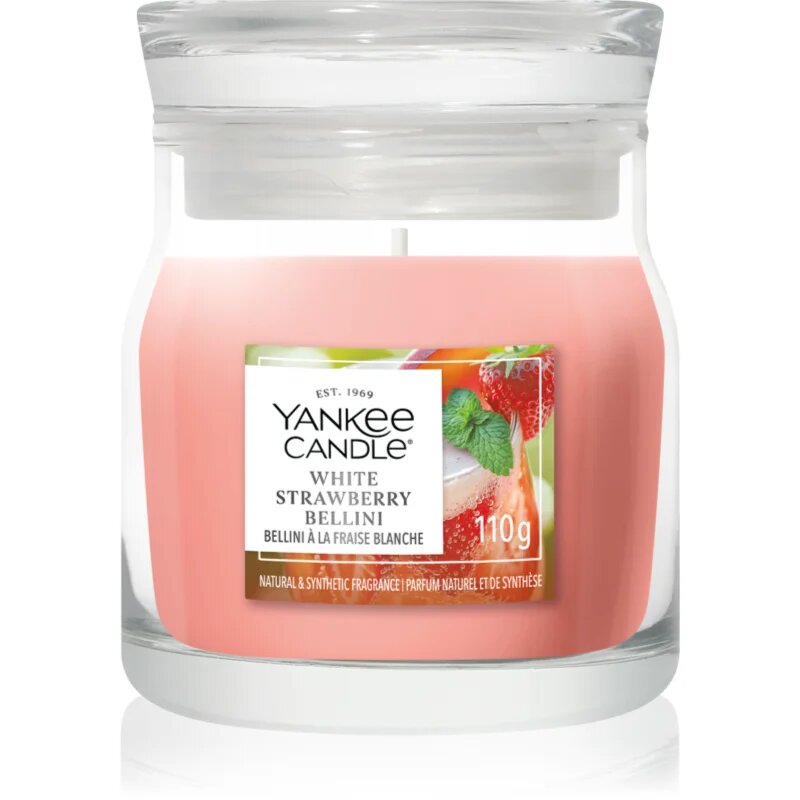 Yankee Candle White Strawberry Bellini vonná svíčka Signature 110 g