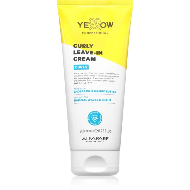 Yellow Professional Curls Curly Leave-in Cream bezoplachový krém pro vlnité a kudrnaté vlasy 200 ml