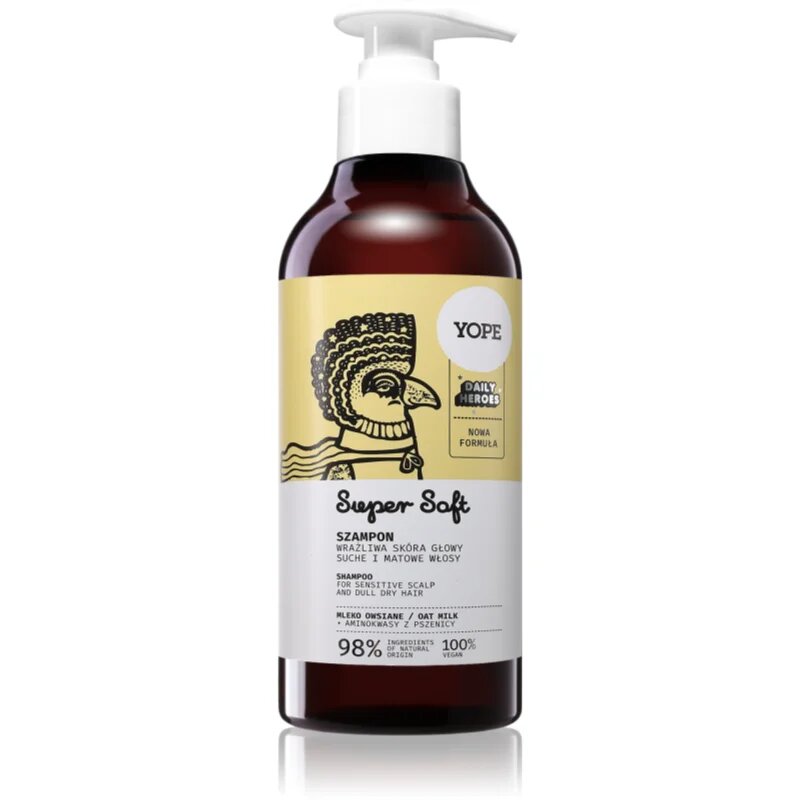 Yope Daily Heroes Soft Shampoo Oat Milk jemný šampon pro citlivou pokožku hlavy 300 ml