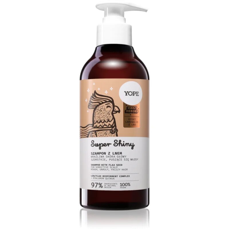 Yope Daily Heroes Super Shiny šampon pro lesk vlnitých a kudrnatých vlasů 170 ml