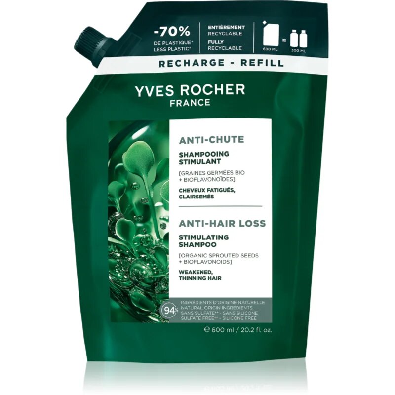 Yves Rocher ANTI-CHUTE šampon pro růst vlasů a posílení od kořínků 600 ml
