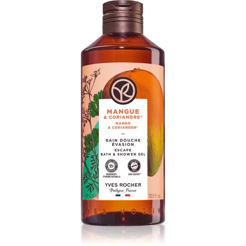 Yves Rocher Bain de Nature osvěžující sprchový gel Mango & Coriander 400 ml