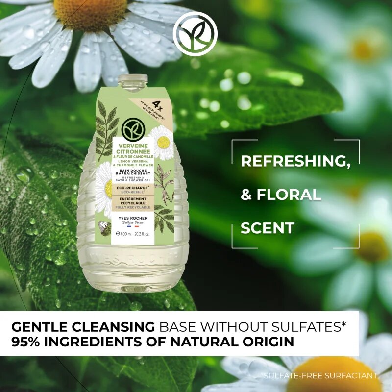 Yves Rocher Lemon Verbena & Chamomile Flower sprchový gel vůně Lemon Verbena & Chamomile Flower 600 ml