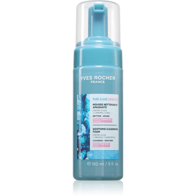 Yves Rocher Pure Algue Sensitive hydratační čisticí pěna pro citlivou pleť 150 ml