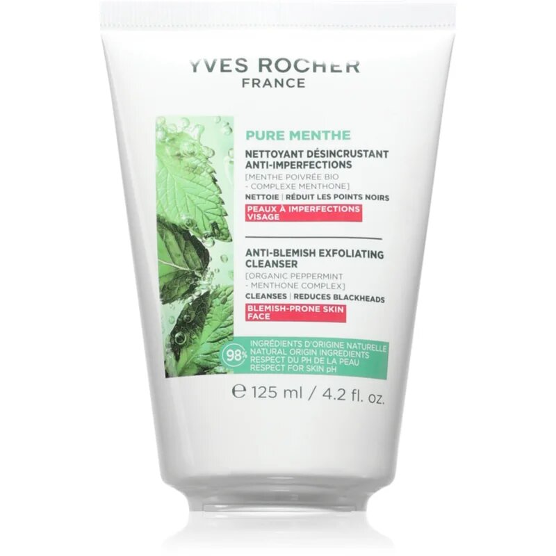 Yves Rocher Pure Menthe jemný čisticí gel s peelingovým efektem 125 ml