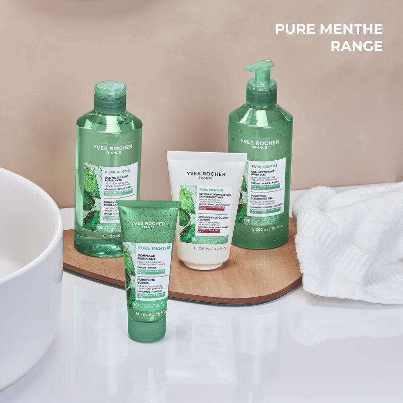 Yves Rocher Pure Menthe jemný čisticí gel s peelingovým efektem 125 ml