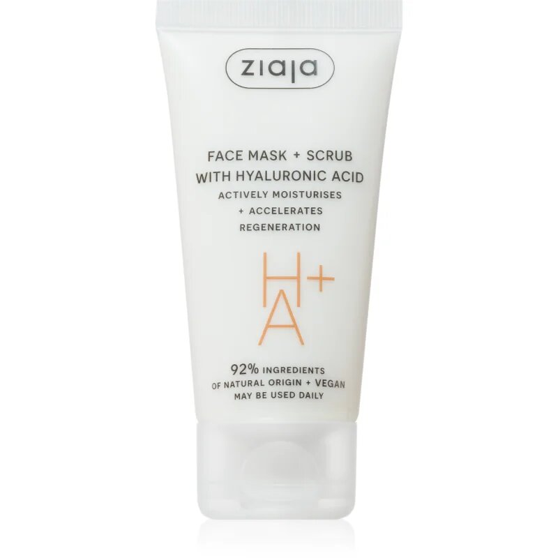 Ziaja Face Mask + Scrub with Hyaluronic Acid peelingová maska 55 ml
