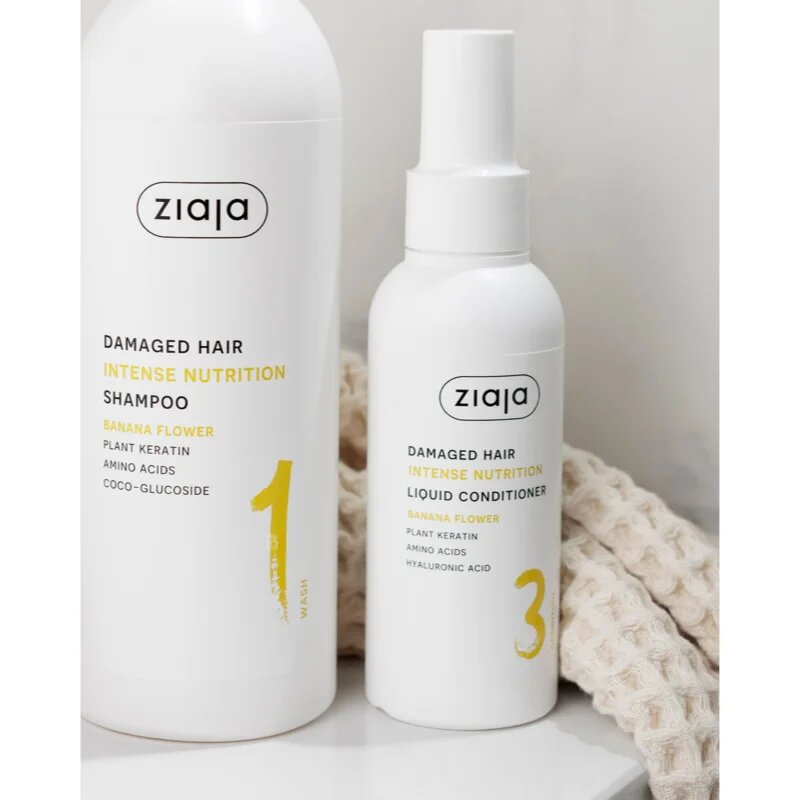 Ziaja Plant Essentials Banana Flower bezoplachový kondicionér pro poškozené vlasy 125 ml