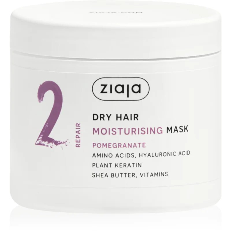 Ziaja Plant Essentials Pomegranate hydratační maska na vlasy pro suché vlasy 350 ml