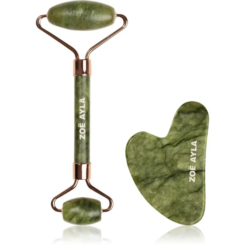 Zoë Ayla Jade Facial Roller And Gua Sha Tool dárková sada na obličej 1 ks