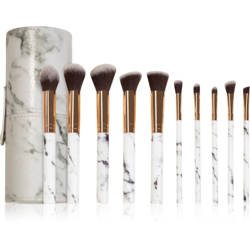 Zoë Ayla Makeup Brush Set Marble 10 Piece sada štětců s pouzdrem