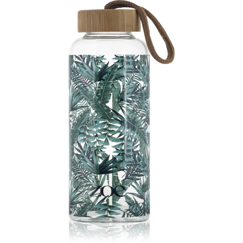 ZOE Bamboo Glass Bottle skleněná láhev na vodu barva Tropic green 1 ks