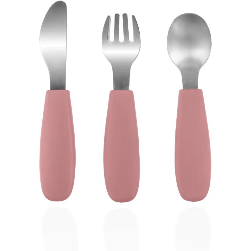 Zopa Silicone Children's Cutlery příbor pro děti 6 m+ Old Pink 3 ks