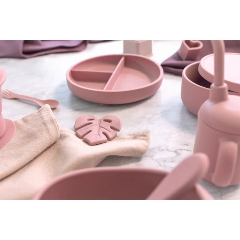 Zopa Silicone Divided Plate dělený talíř s přísavkou Old Pink 1 ks