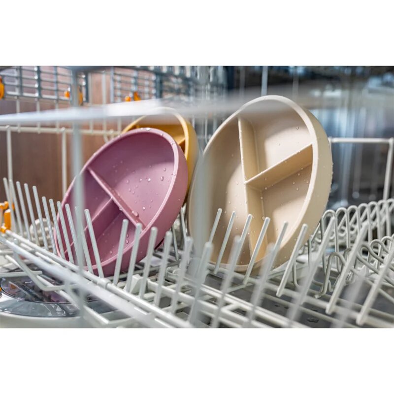 Zopa Silicone Divided Plate dělený talíř s přísavkou Old Pink 1 ks