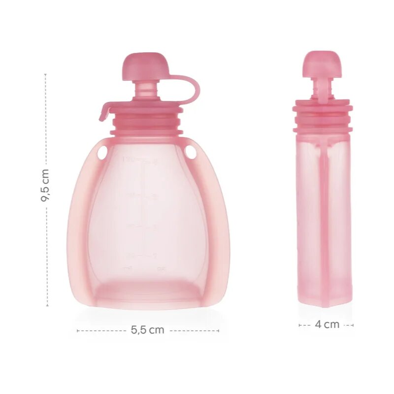 Zopa Silicone Refillable Baby Food Pouch kapsička na jídlo 0 m+ Transparent Yellow 120 ml