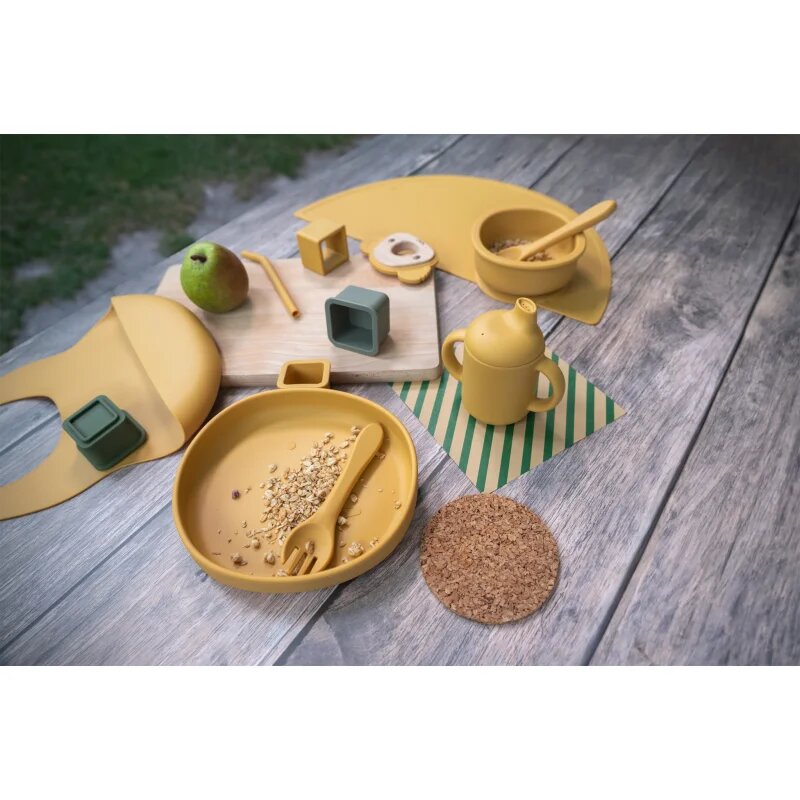 Zopa Silicone Set jídelní sada pro děti Mustard Yellow