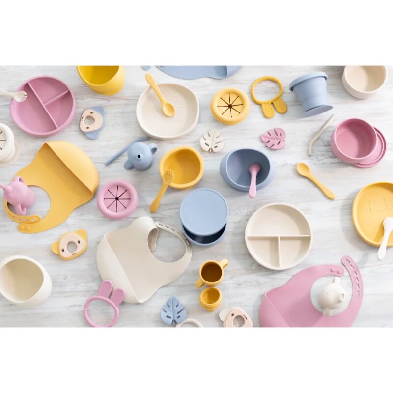 Zopa Silicone Set jídelní sada pro děti Mustard Yellow