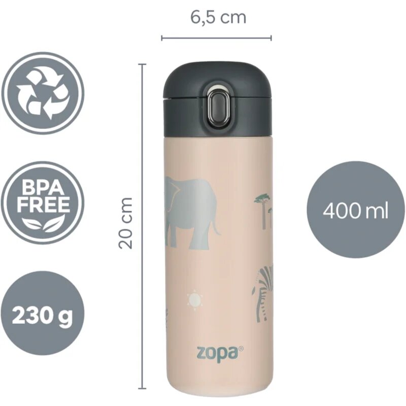 Zopa Thermo Bottle termoska s brčkem Cookie Beige 1 ks