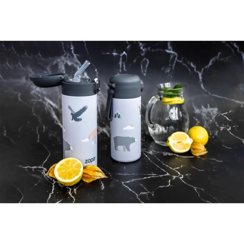 Zopa Thermo Bottle with Silicone Holder and Drinking Spout termoska s brčkem 1 ks