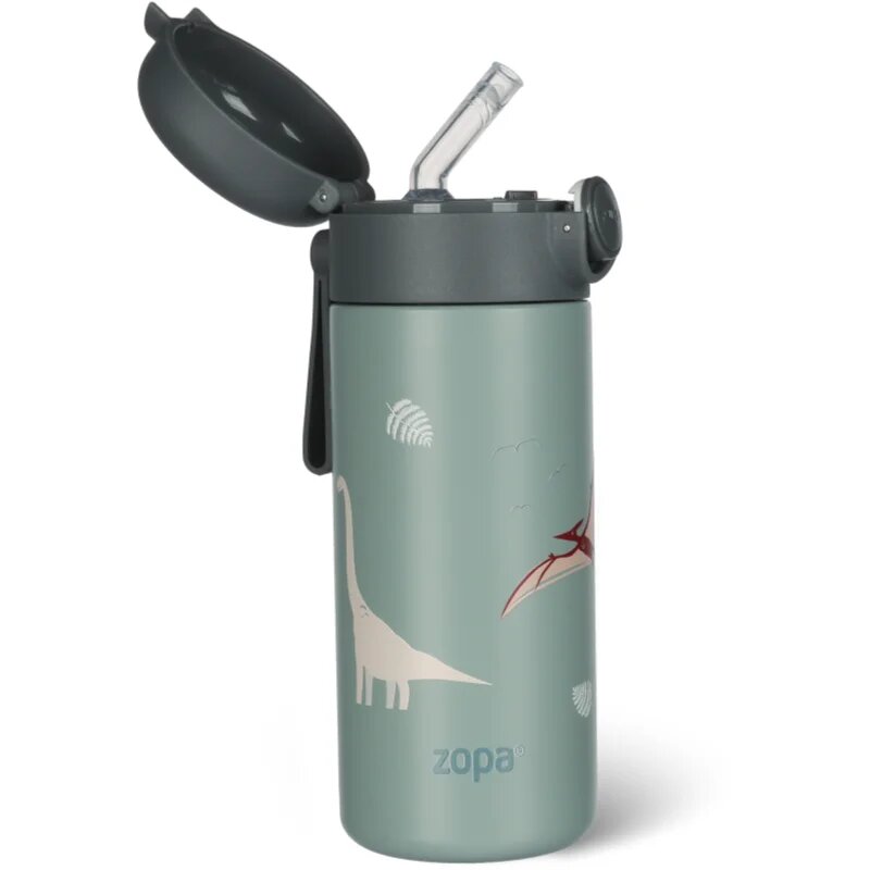 Zopa Thermo Bottle with Silicone Holder and Drinking Spout termoska s brčkem Dino 1 ks