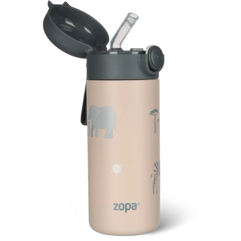 Zopa Thermo Bottle with Silicone Holder and Drinking Spout termoska s brčkem Safari 1 ks