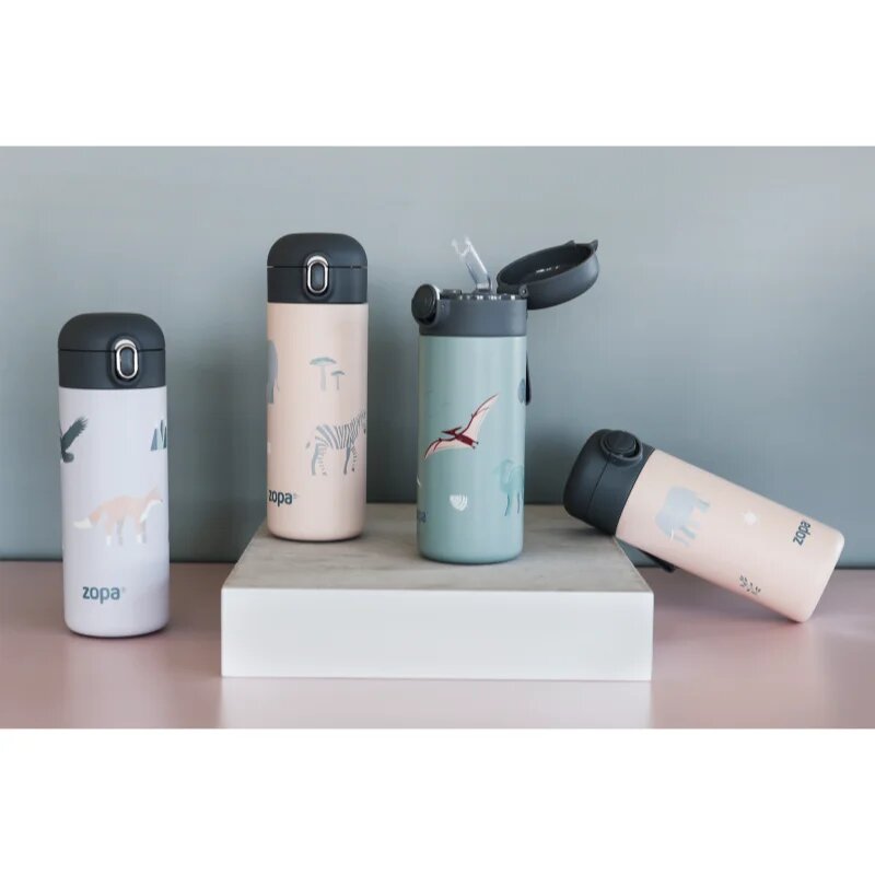 Zopa Thermo Bottle with Silicone Holder and Drinking Spout termoska s brčkem Safari 1 ks