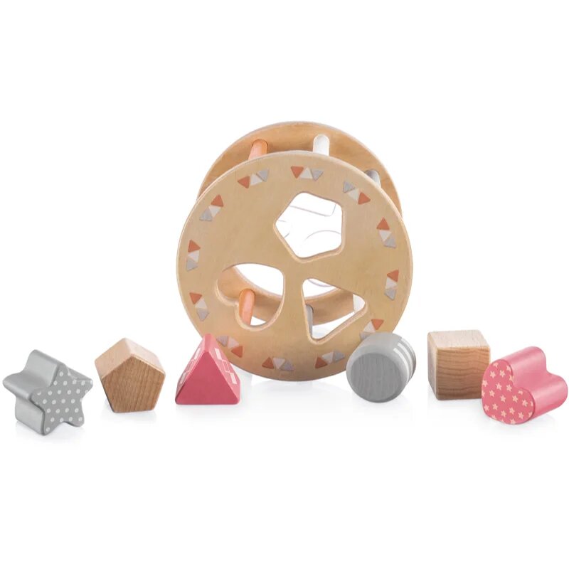 Zopa Wooden Jigsaw aktivity vkládačka ze dřeva 18 m+ Pink 1 ks