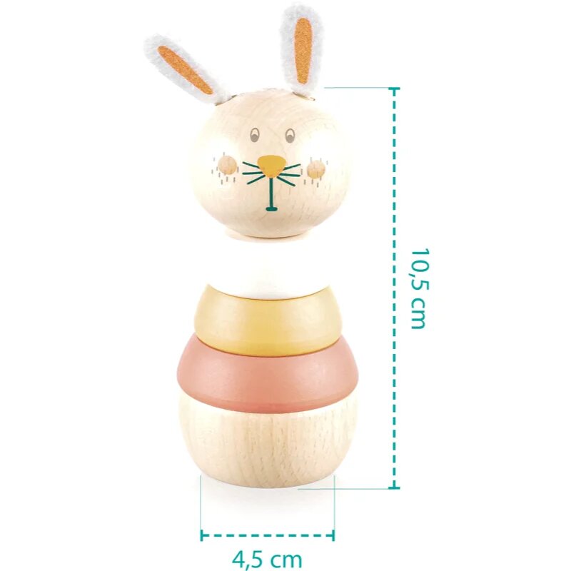 Zopa Wooden Rings Toy animal nasazovací zvířátko ze dřeva Bear 1 ks